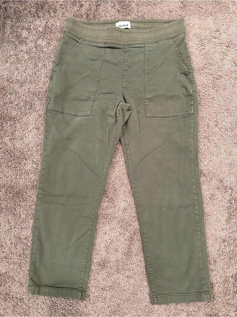 Olive Pull On X27 Cropped Utility Pants by Quince